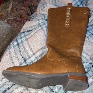 Same Edelman Brown Zipper Boots Sz 2